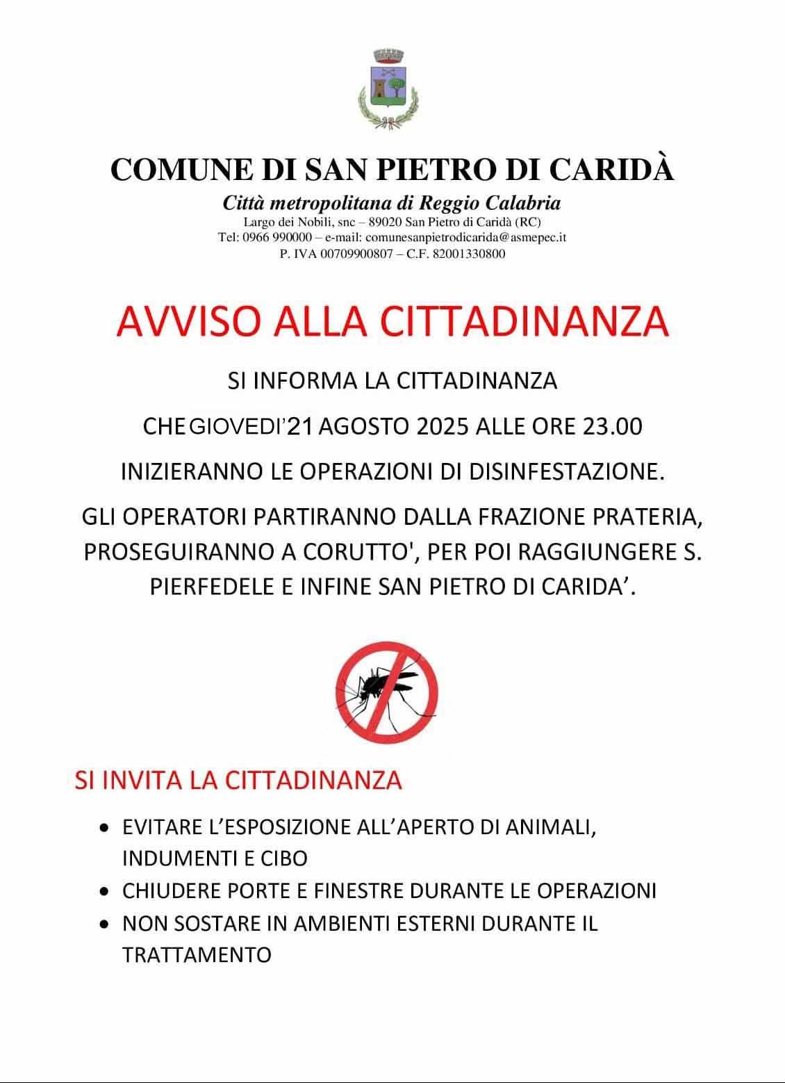 21/08/2025 DISINFESTAZIONE